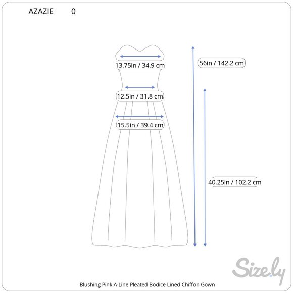Azazie Blushing Pink A-Line Pleated Bodice Chiffon Strappy Gown 0 - Picture 14 of 14